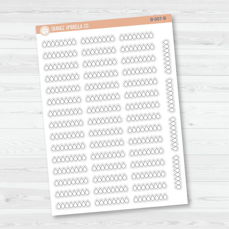 Hobinichi Water Icon Tracker Planner Stickers | B-007