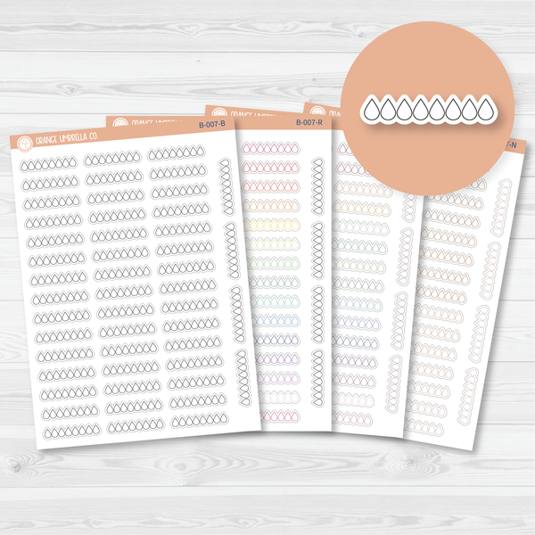 Hobinichi Water Icon Tracker Planner Stickers | B-007