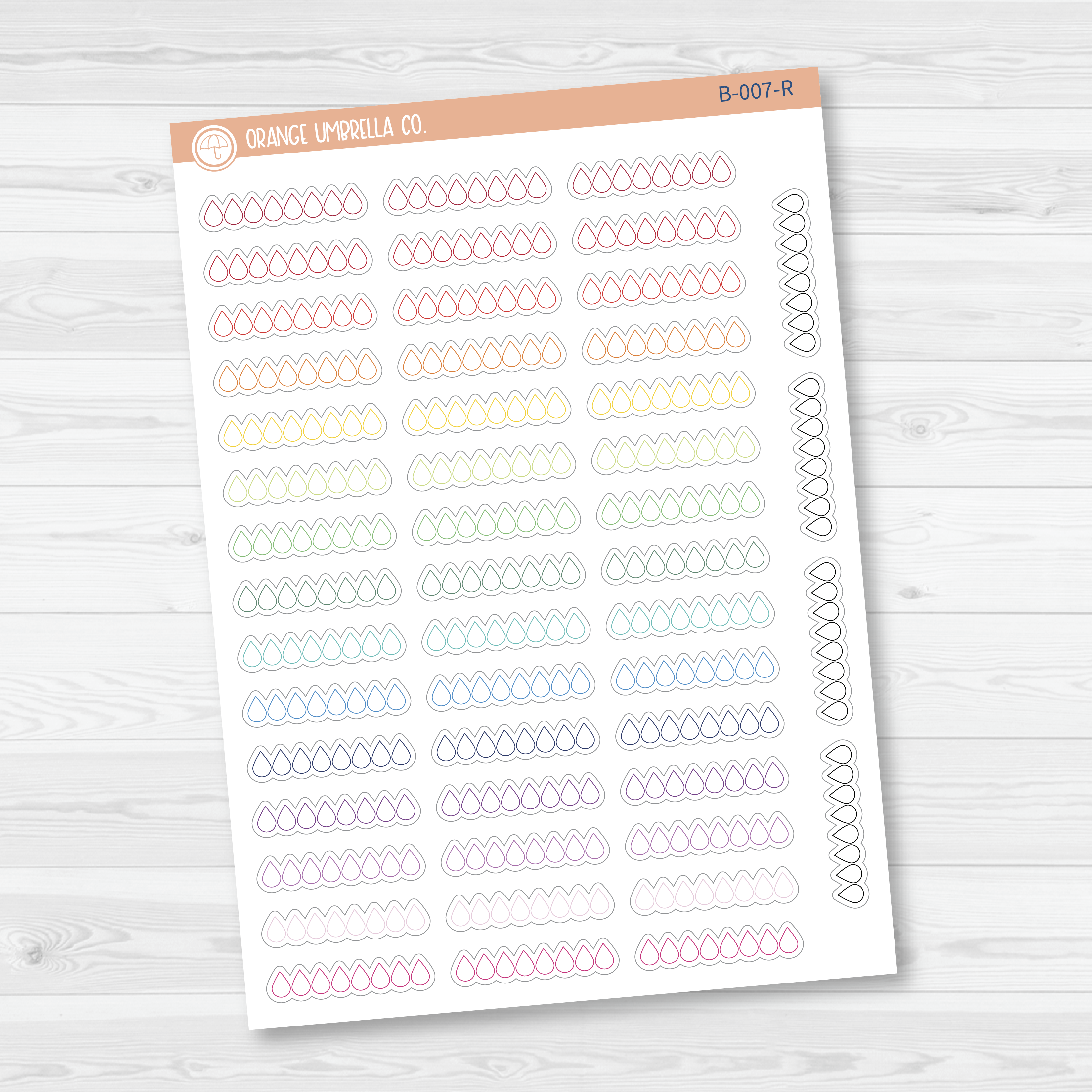 Hobinichi Water Icon Tracker Planner Stickers | B-007