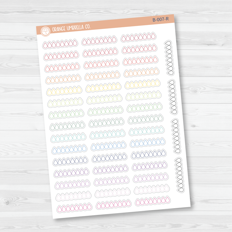 Hobinichi Water Icon Tracker Planner Stickers | B-007