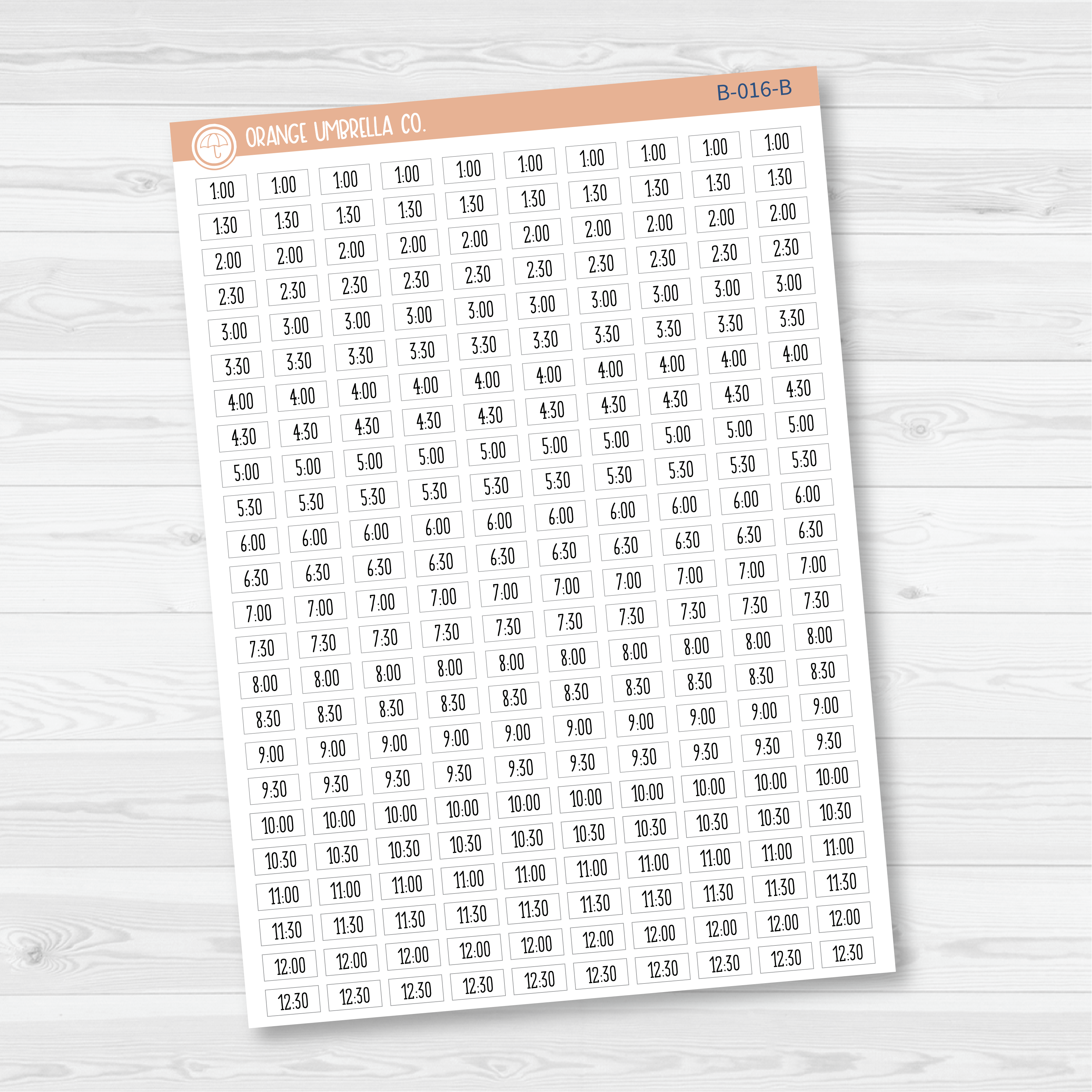 Time - Half Hour Script Planner Stickers | FC11 | B-016