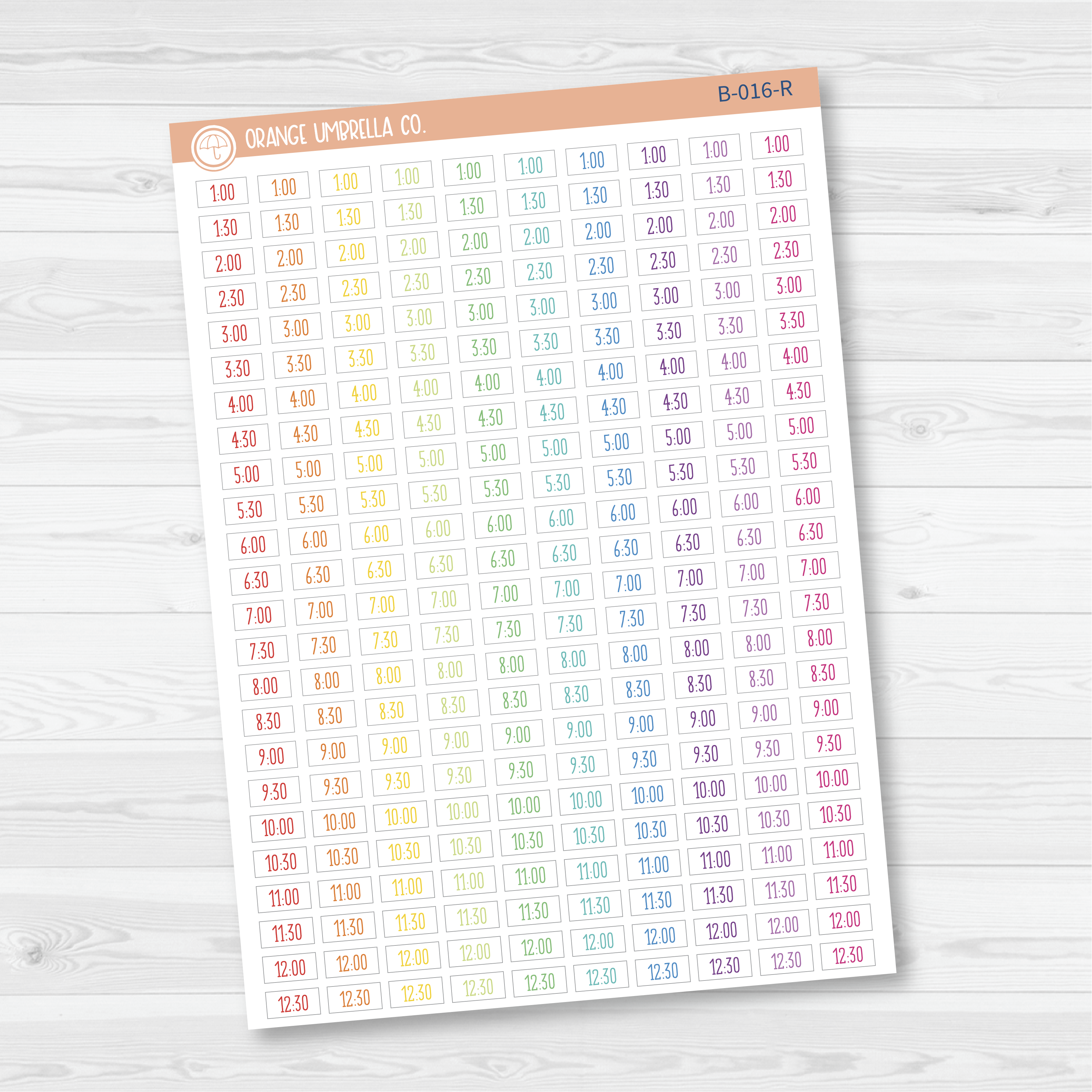 Time - Half Hour Script Planner Stickers | FC11 | B-016