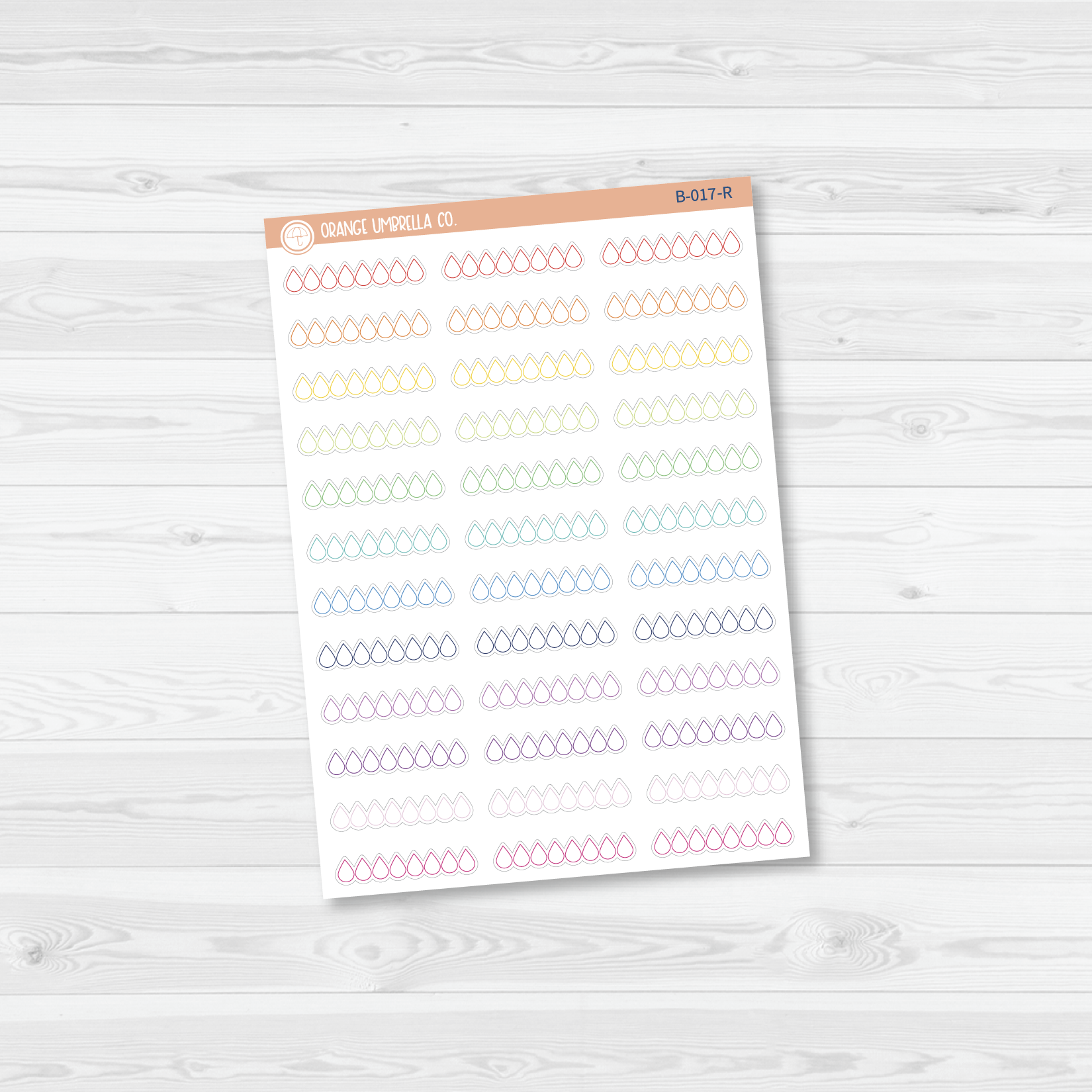 Water Droplet Tracker Planner Stickers | B-017