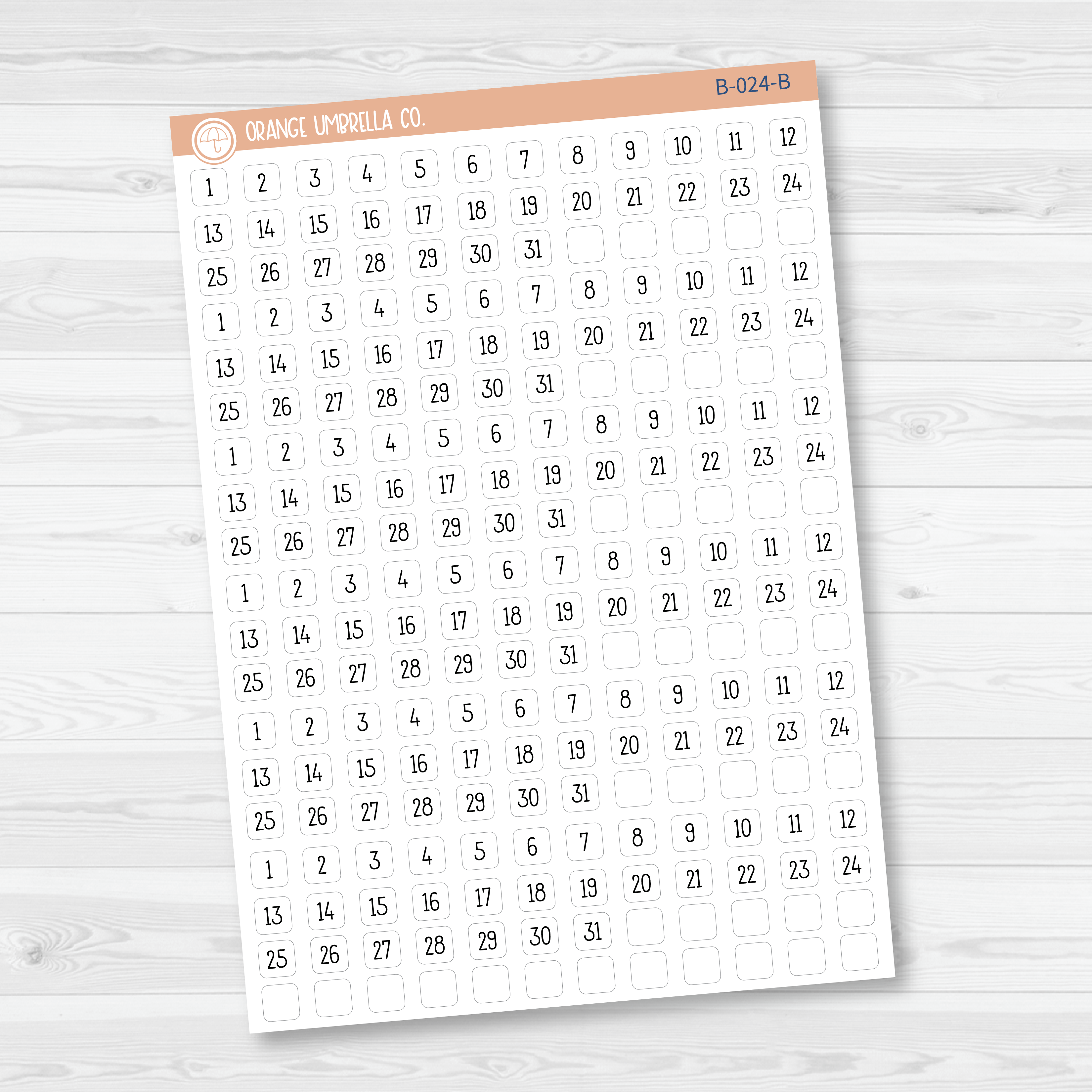 CLEARANCE | 6 Months of Mini Date Dot Covers Planner Stickers | F16 Print | B-024-025-B