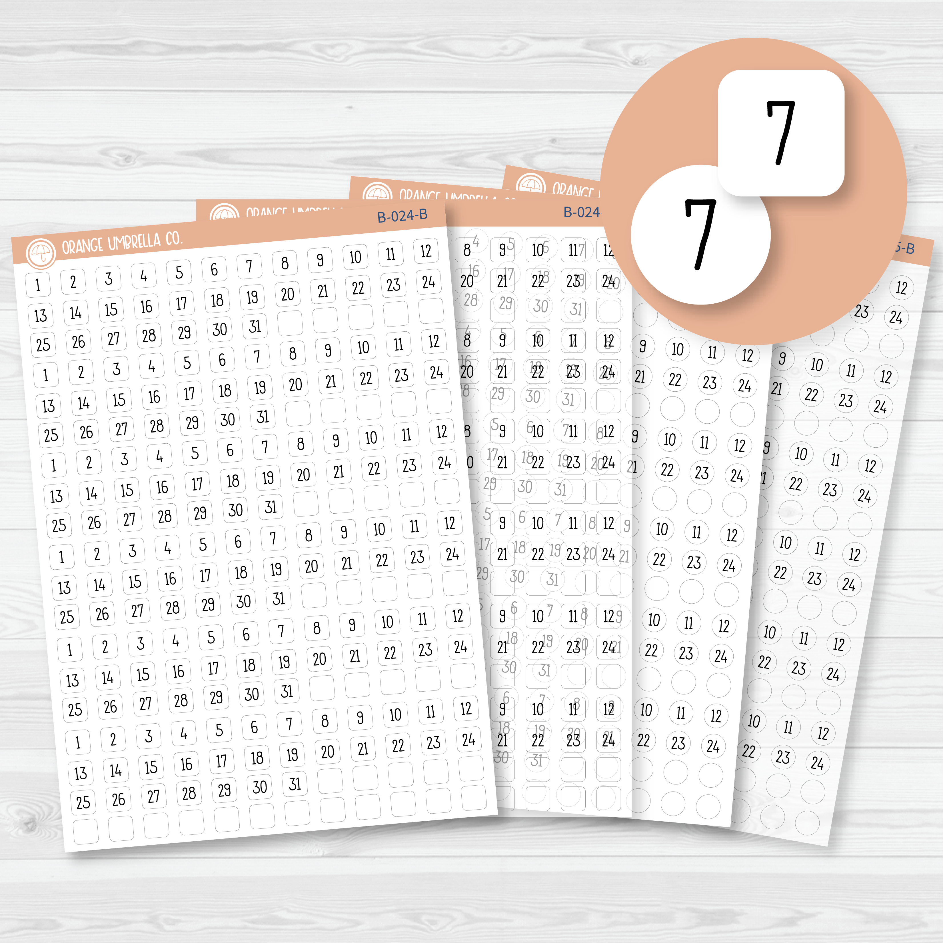 CLEARANCE | 6 Months of Mini Date Dot Covers Planner Stickers | F16 Print | B-024-025-B