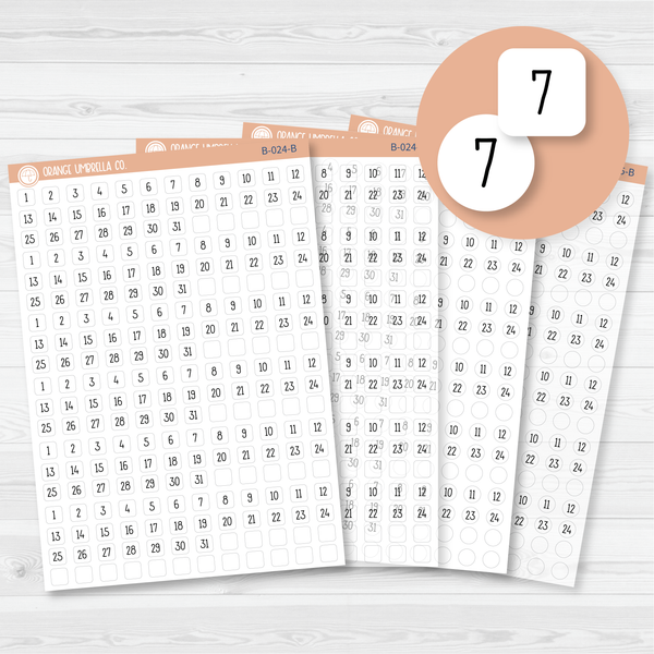 6 Months of Mini Date Dot Covers Planner Stickers | F16 Print | B-024-025-B