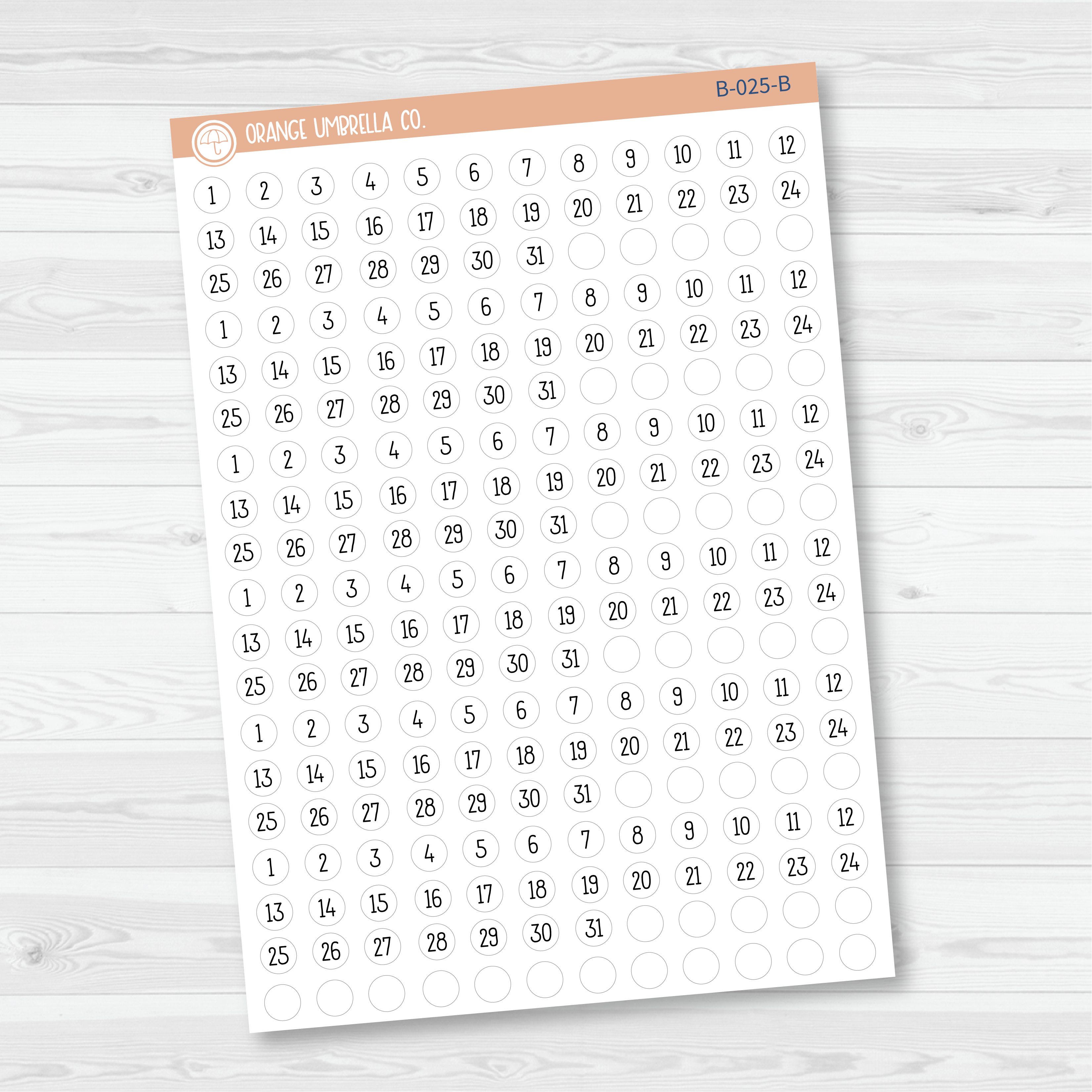 CLEARANCE | 6 Months of Mini Date Dot Covers Planner Stickers | F16 Print | B-024-025-B
