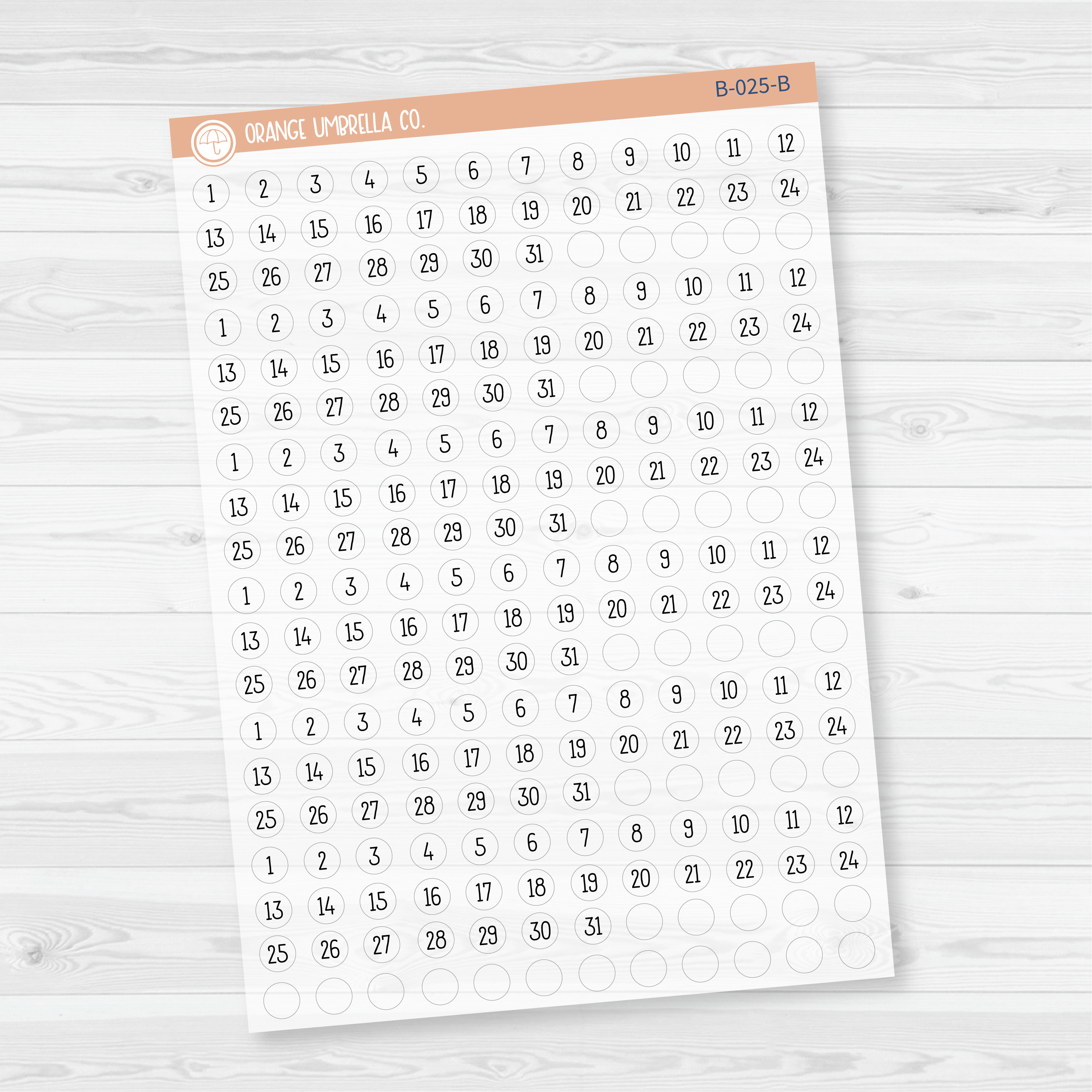 CLEARANCE | 6 Months of Mini Date Dot Covers Planner Stickers | F16 Print | B-024-025-B