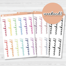 Weekend Banner Script Planner Stickers | F5 | B-039