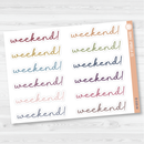 Weekend Banner Script Planner Stickers | F5 | B-039