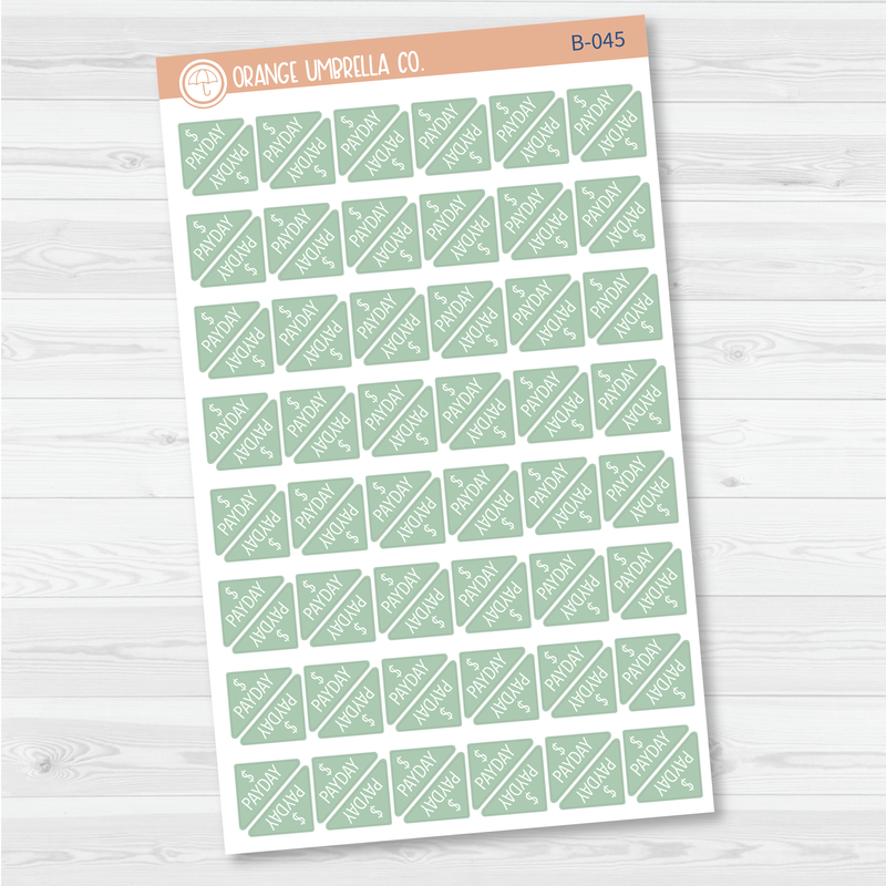 Pay Day - Mini Corner Planner Stickers | B-045/046/047