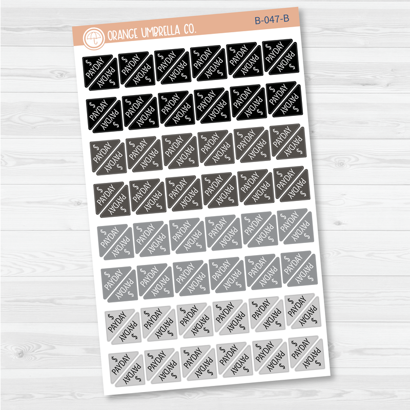 Pay Day - Mini Corner Planner Stickers | B-045/046/047