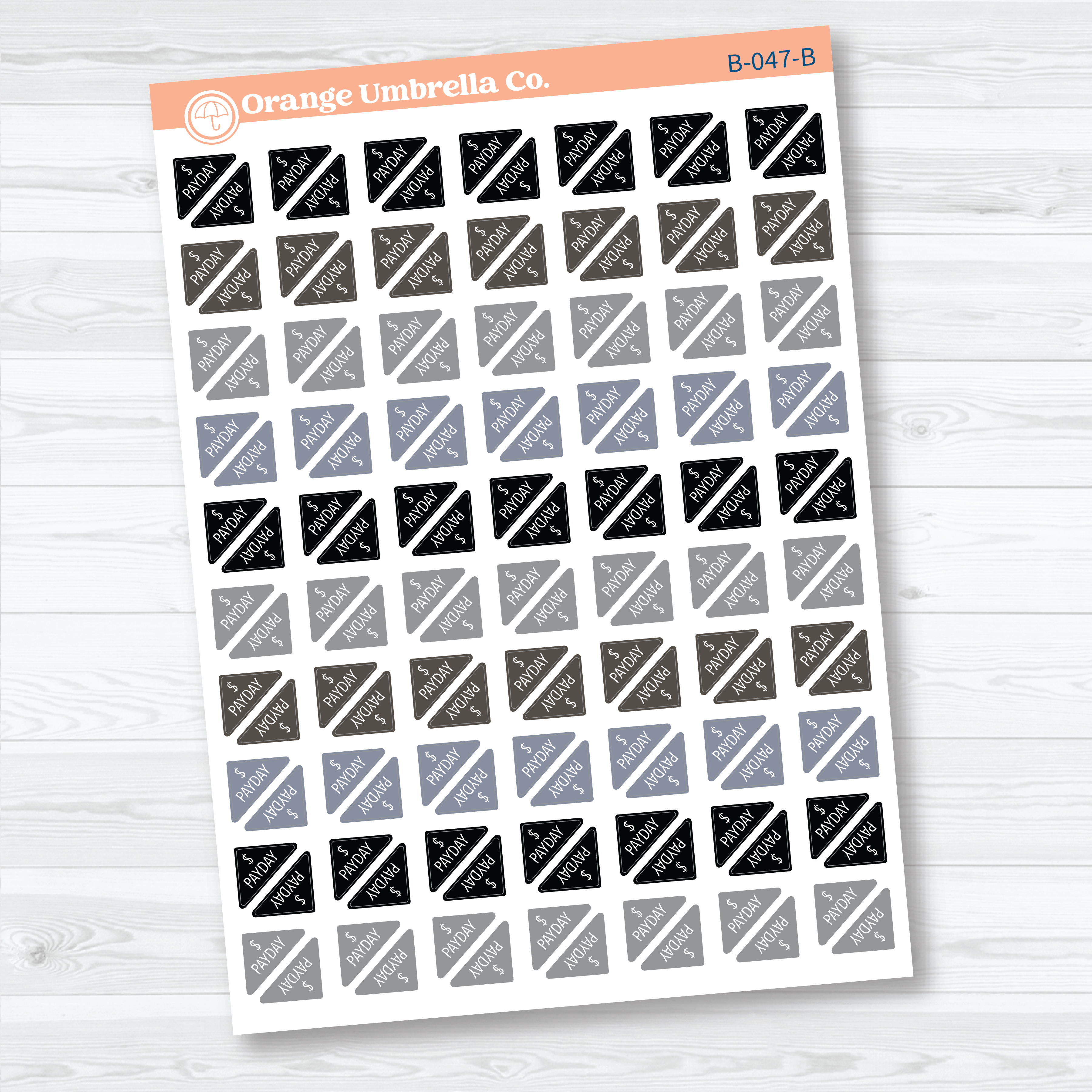 Pay Day Mini Corner Planner Stickers | Payday Reminder Stickers | B-045, B-046, B-047
