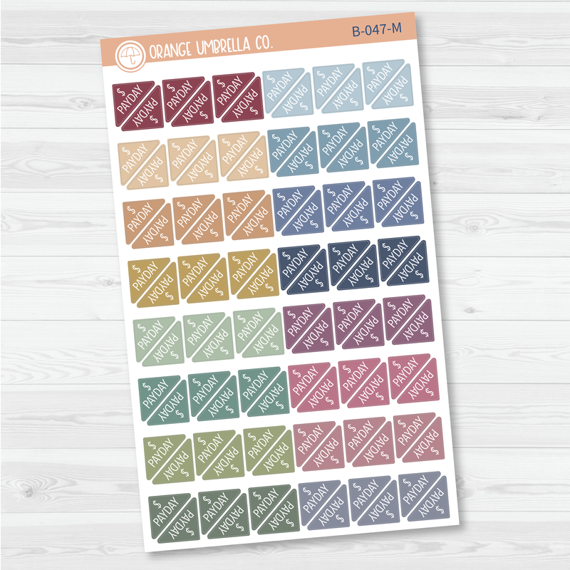 Pay Day - Mini Corner Planner Stickers | B-045/046/047