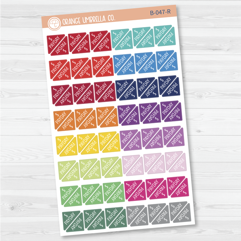 Pay Day - Mini Corner Planner Stickers | B-045/046/047