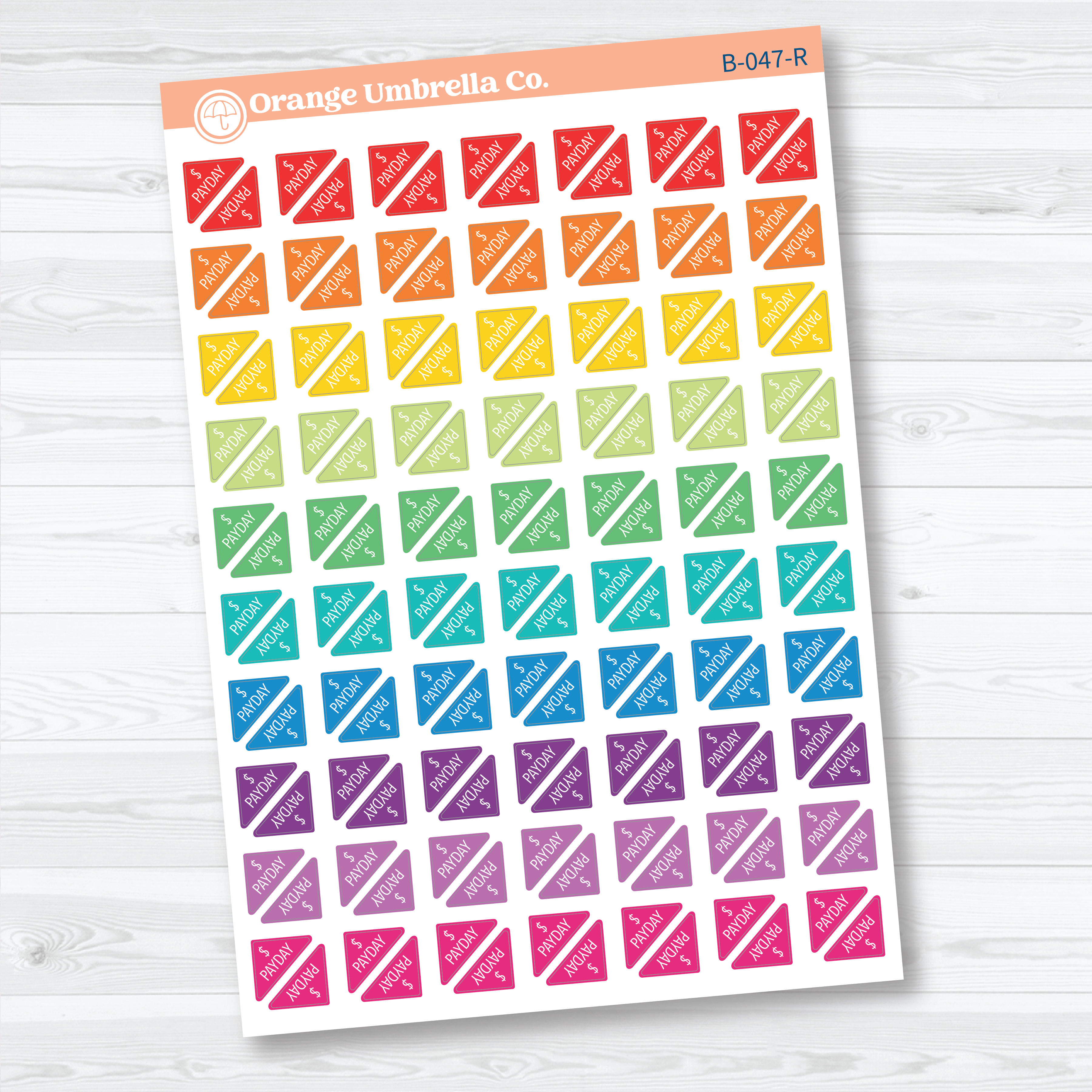Pay Day Mini Corner Planner Stickers | Payday Reminder Stickers | B-045, B-046, B-047