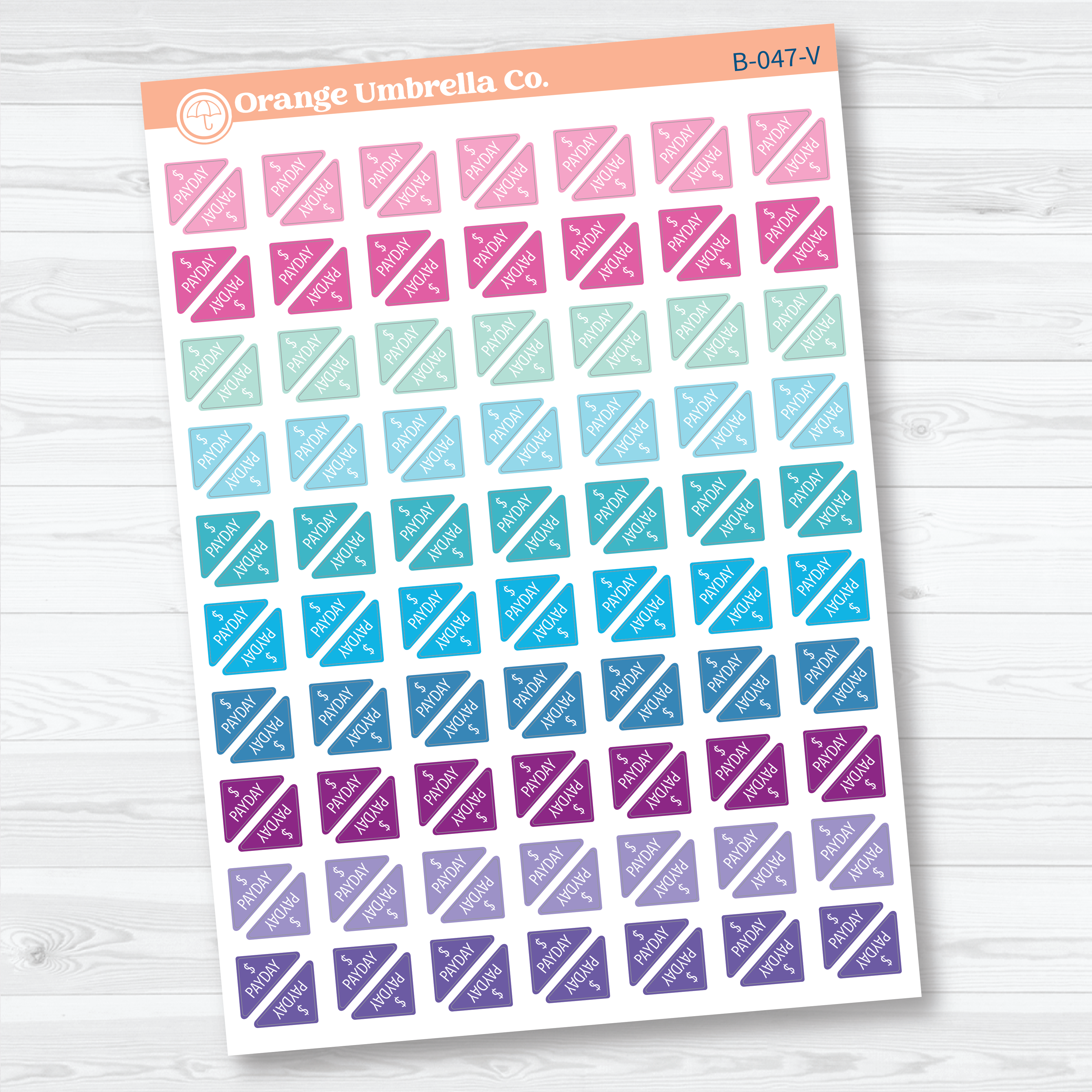 Pay Day Mini Corner Planner Stickers | Payday Reminder Stickers | B-045, B-046, B-047