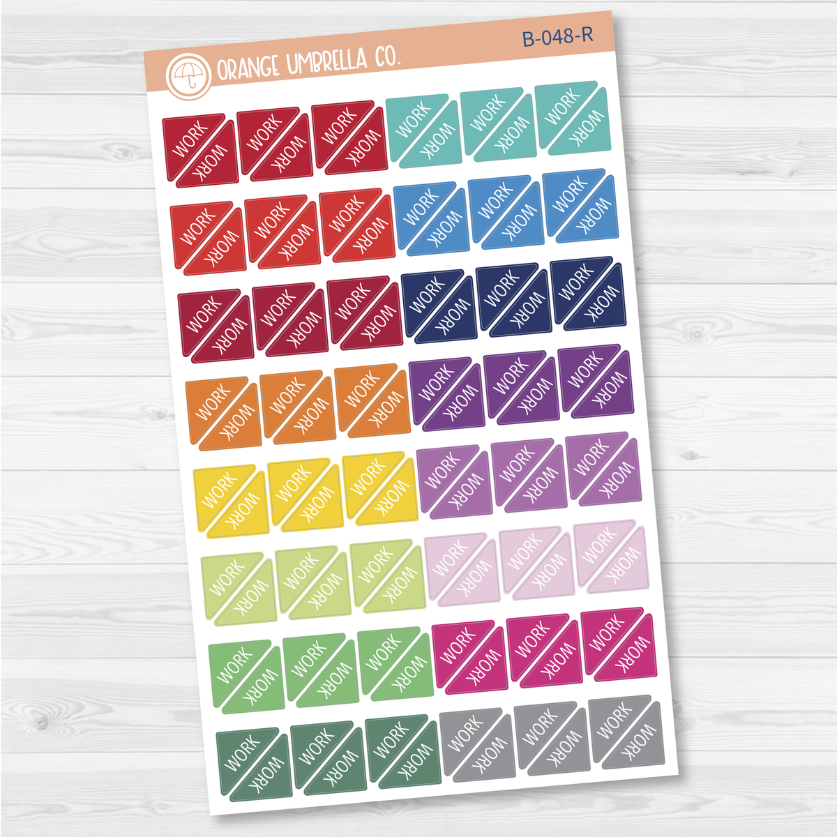 Work Mini Corner Script Planner Stickers | B-048