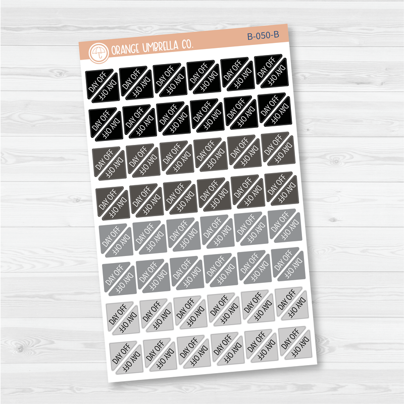 Day Off Mini Corner Script Planner Stickers | B-050