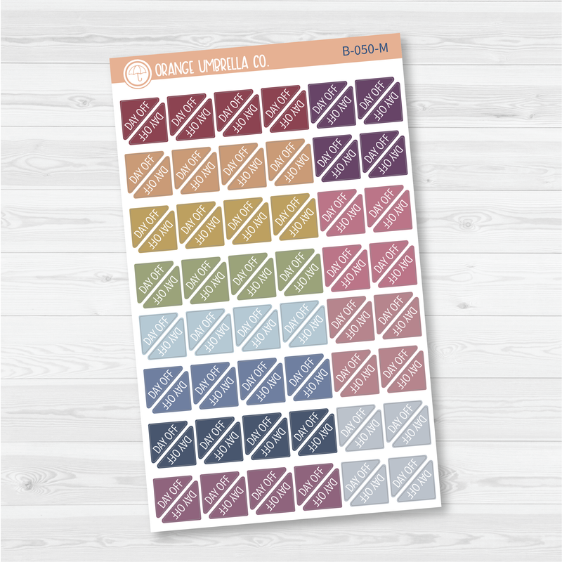 Day Off Mini Corner Script Planner Stickers | B-050