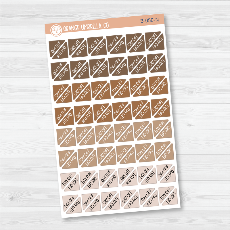 Day Off Mini Corner Script Planner Stickers | B-050