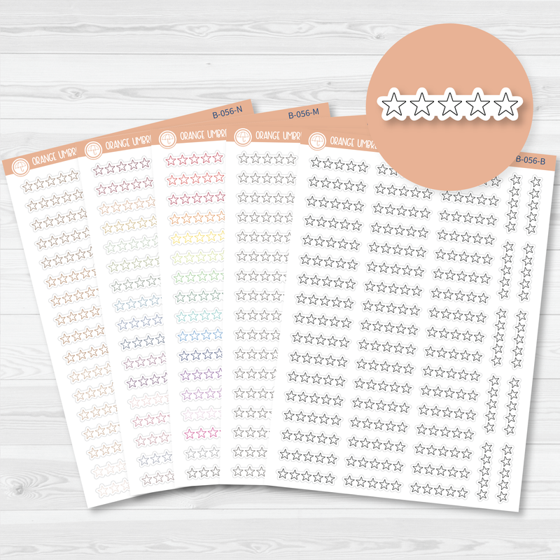 Star Rating - Movie and Book Icon Tracker Planner Stickers | B-056