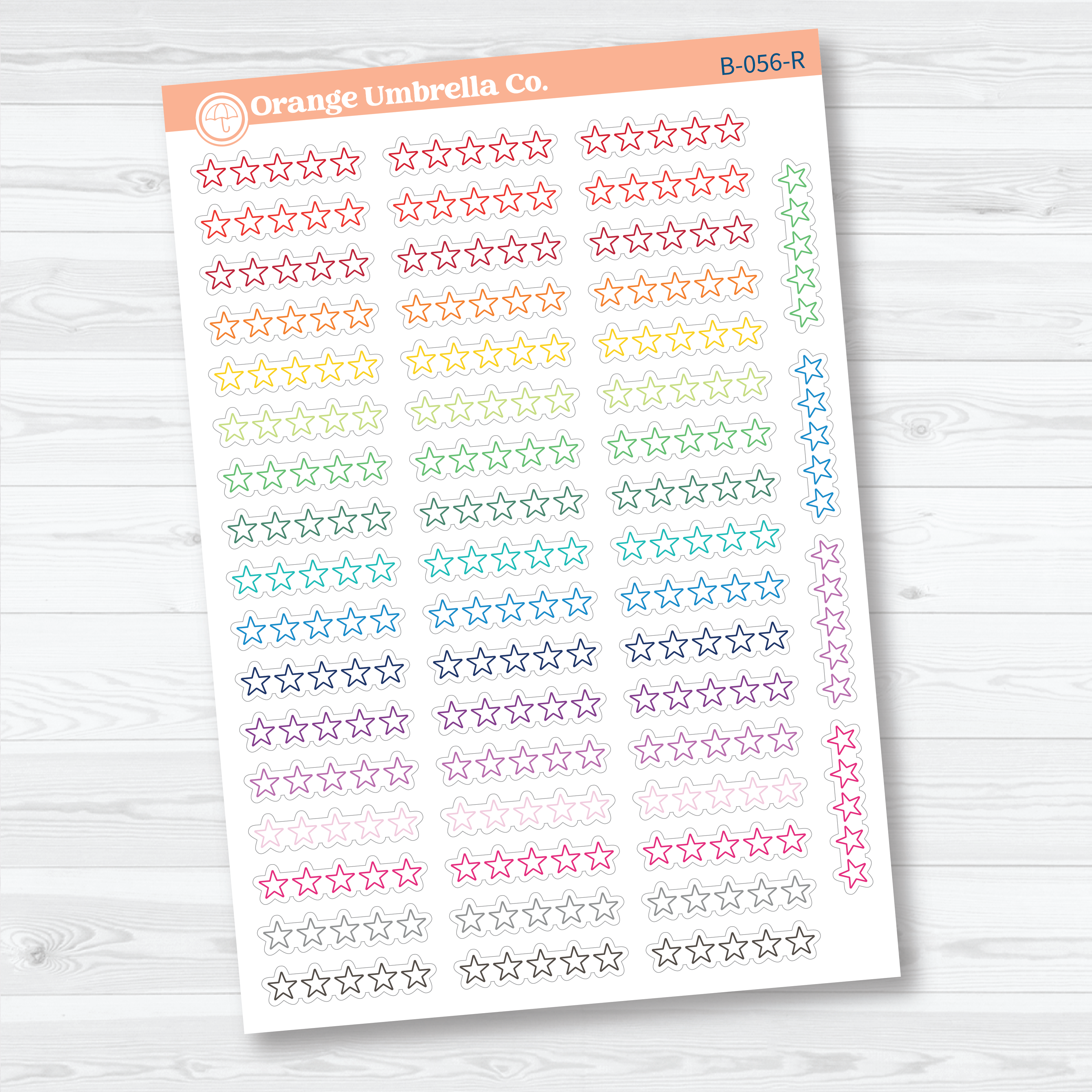 Star Rating - Movie & Book Icon Tracker Planner Stickers | B-056