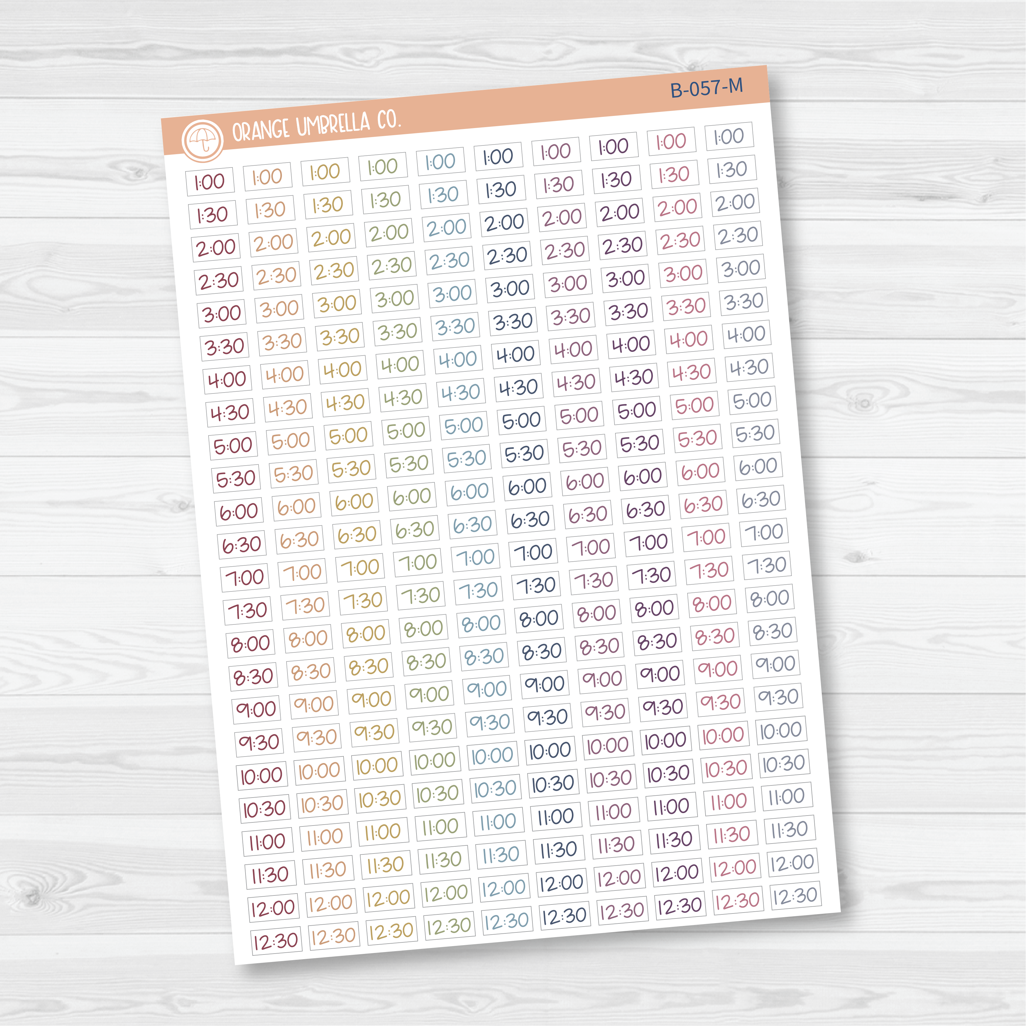 Time - Half Hour Jen Plans Script Planner Stickers | FJP | B-057