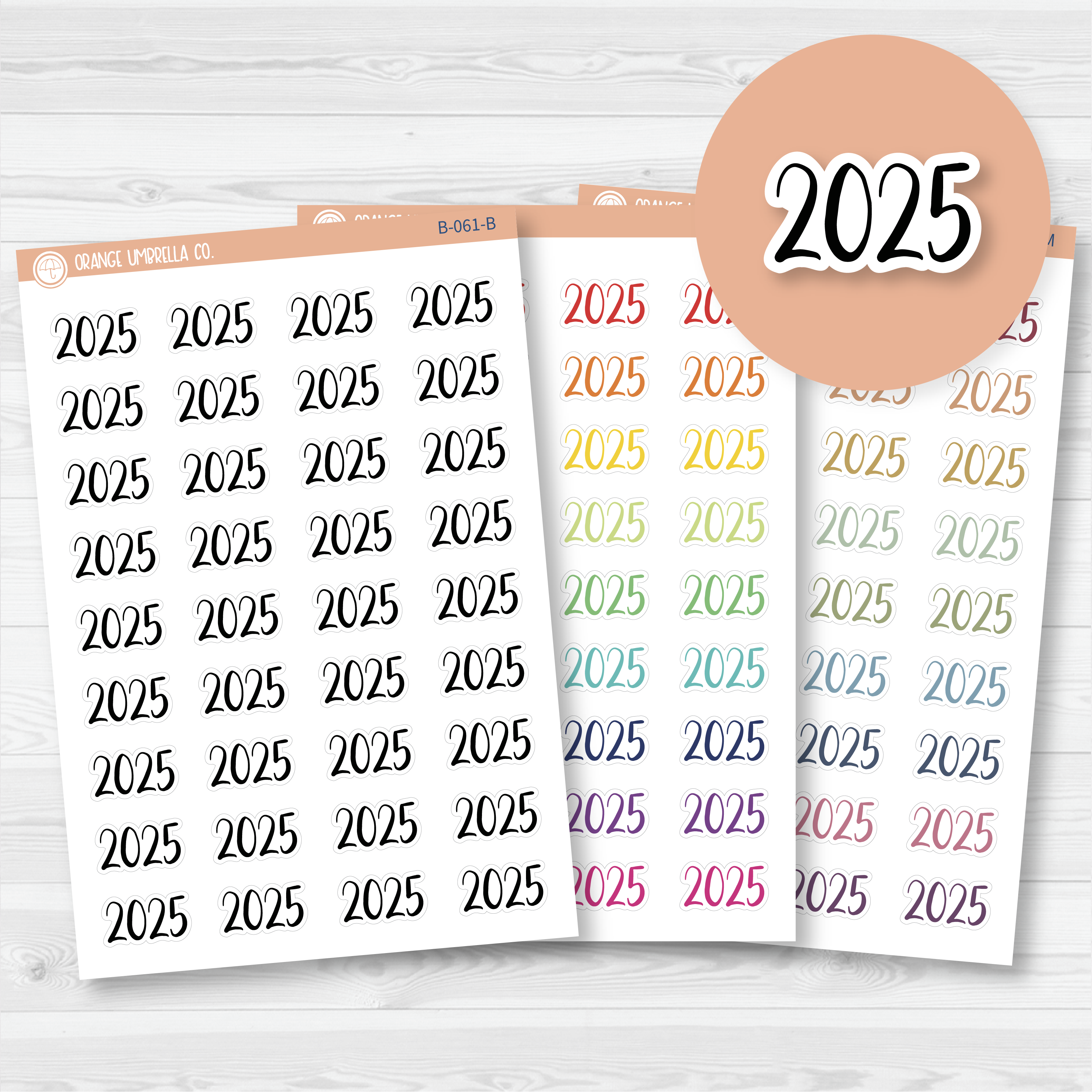 CLEARANCE | 2025 Year Mini Script Planner Stickers | F2 | B-061