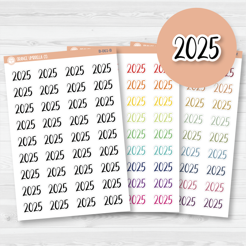 2025 Year Script Planner Stickers | F2 | B-061 / 920-072-001-WH