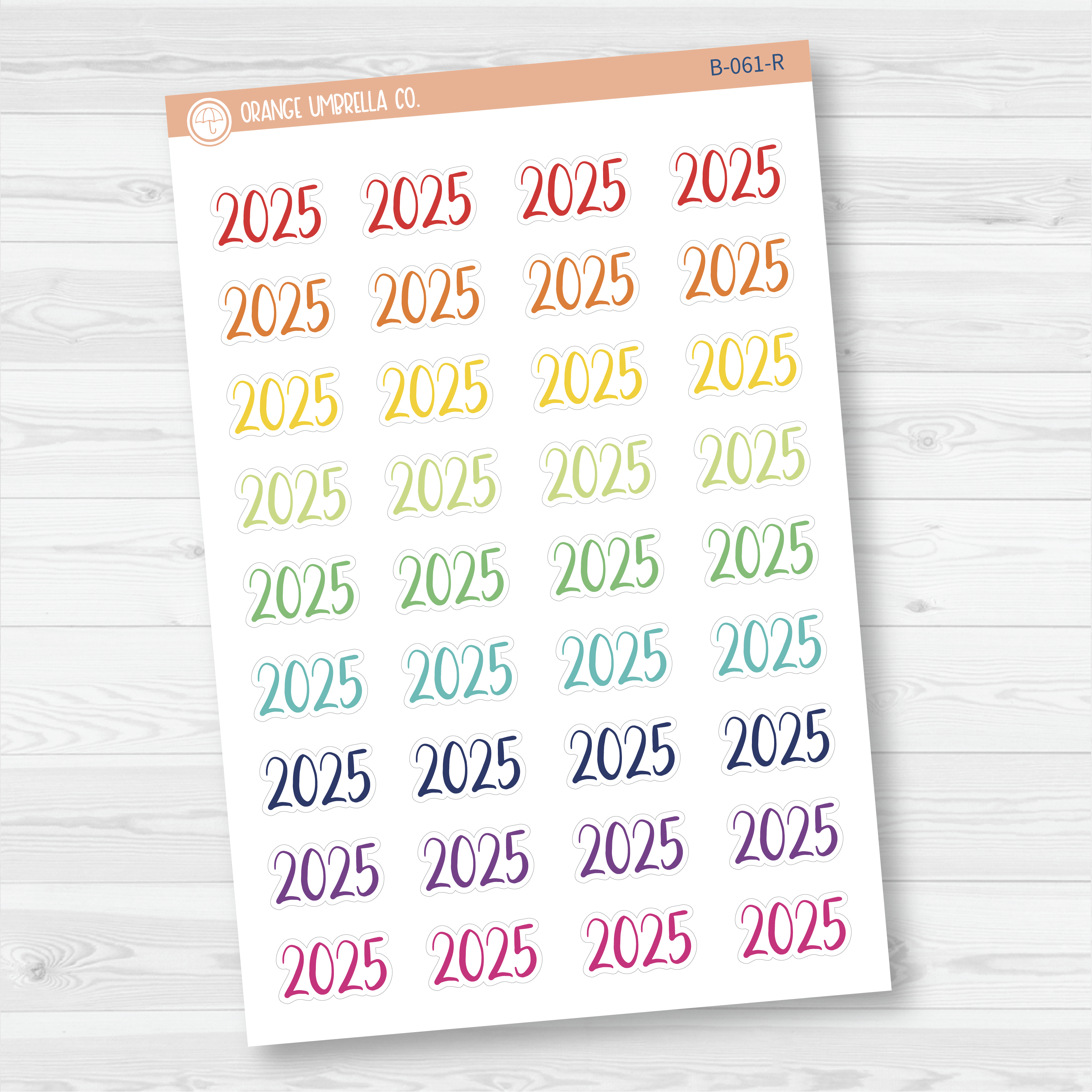 CLEARANCE | 2025 Year Mini Script Planner Stickers | F2 | B-061