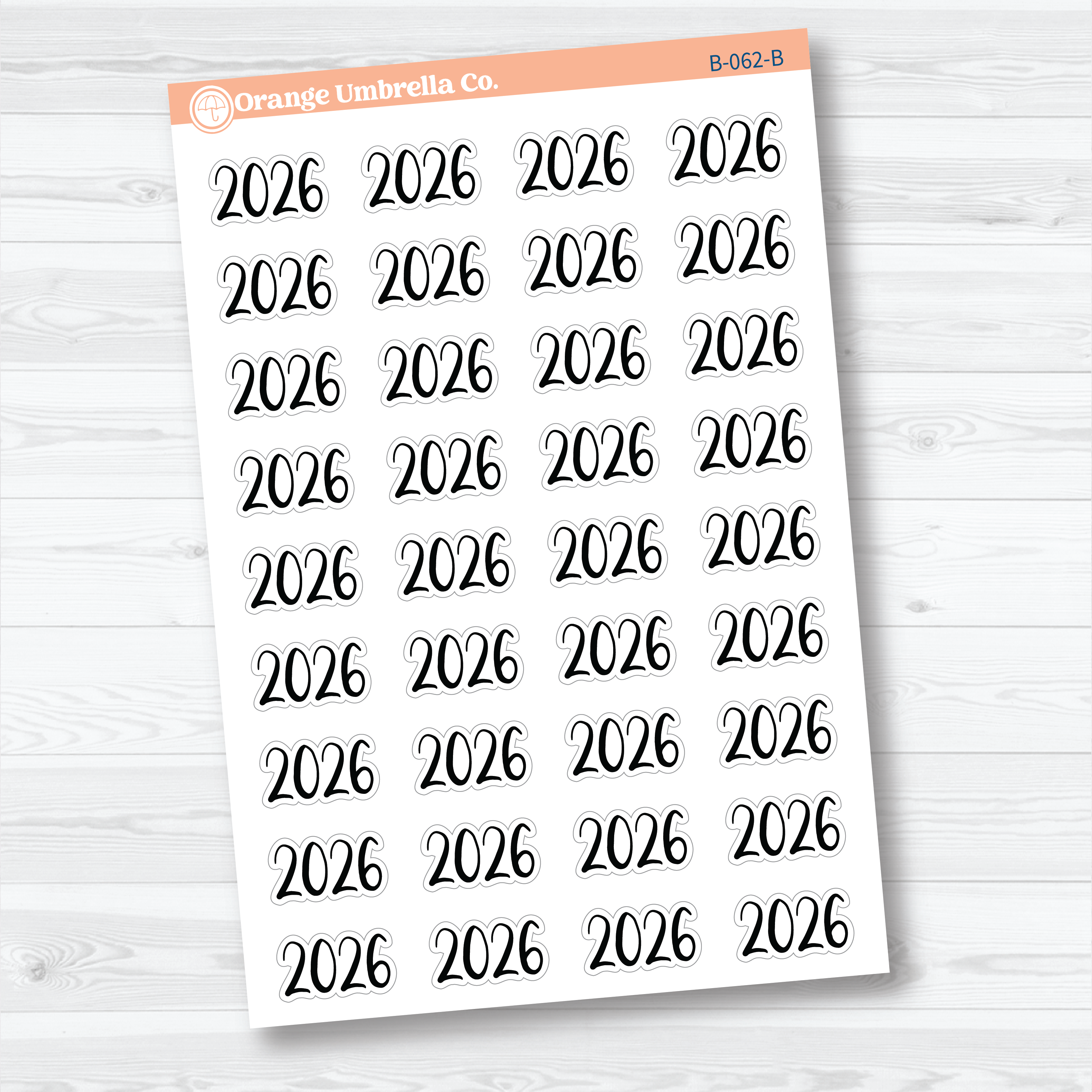 2026 Year Mini Script Planner Stickers | F2 | B-062