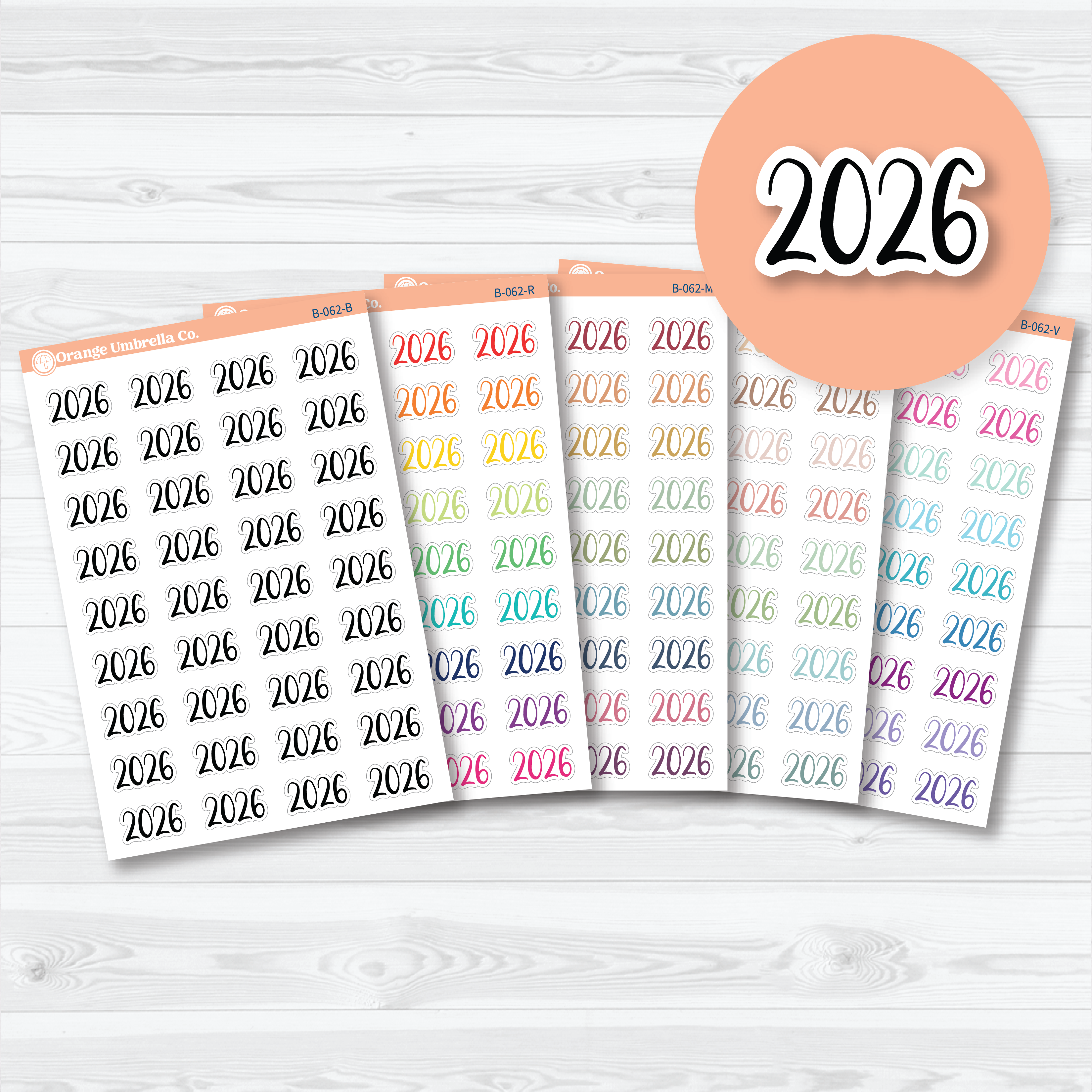 2026 Year Mini Script Planner Stickers | F2 | B-062