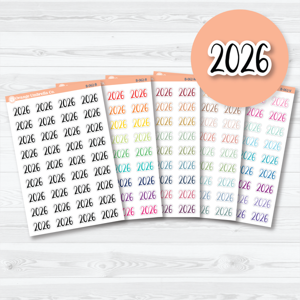 2026 Year Mini Script Planner Stickers | F2 | B-062