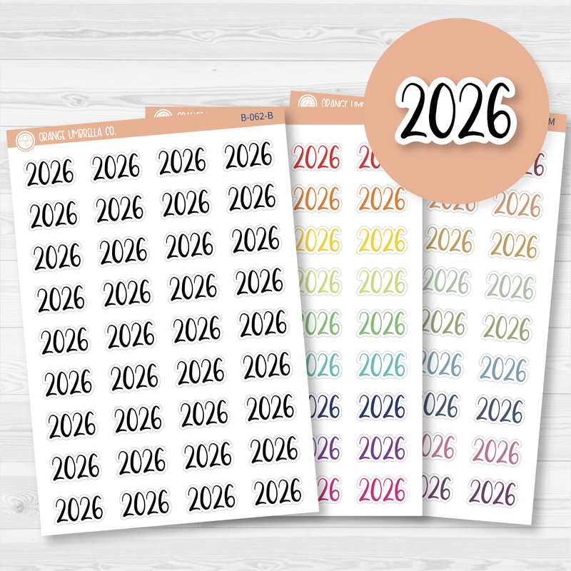 2026 Year Script Planner Stickers | F2 | B-062