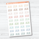 2026 Year Mini Script Planner Stickers | F2 | B-062