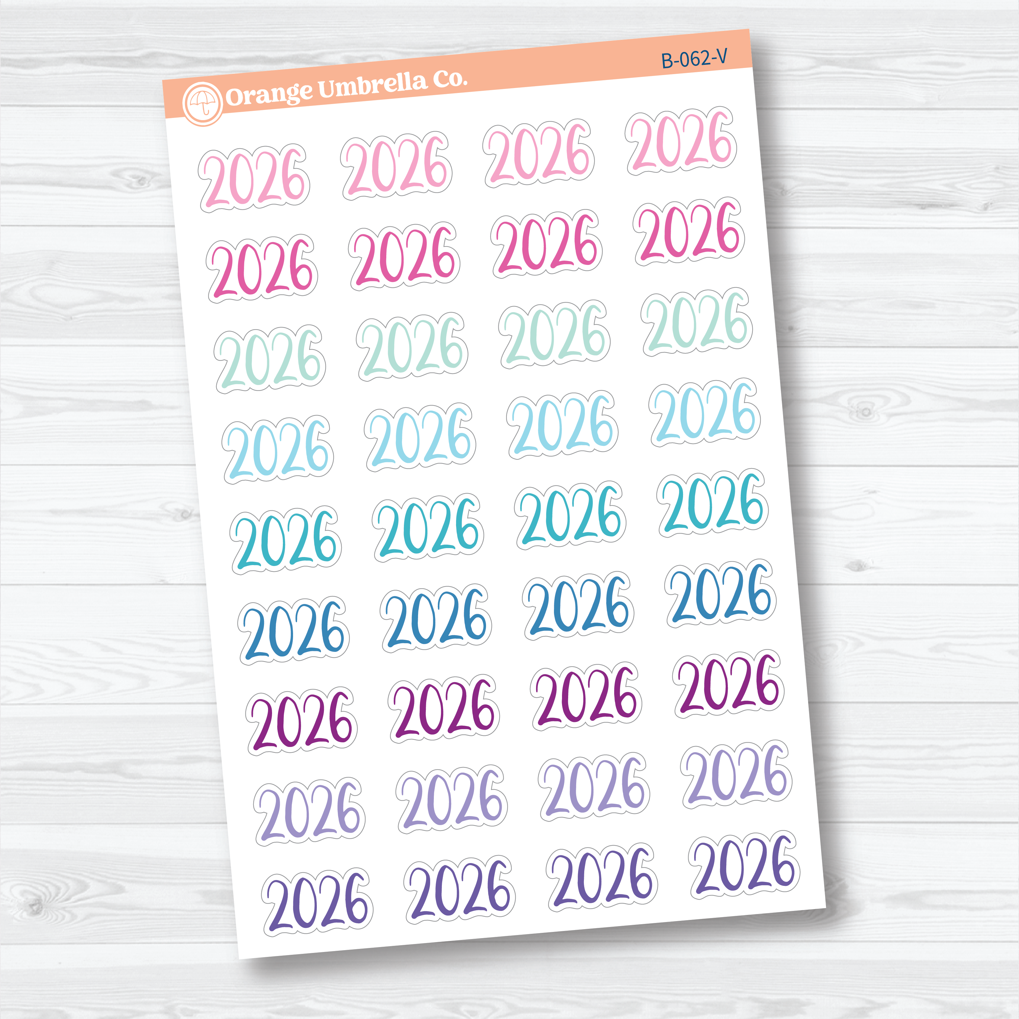 2026 Year Mini Script Planner Stickers | F2 | B-062