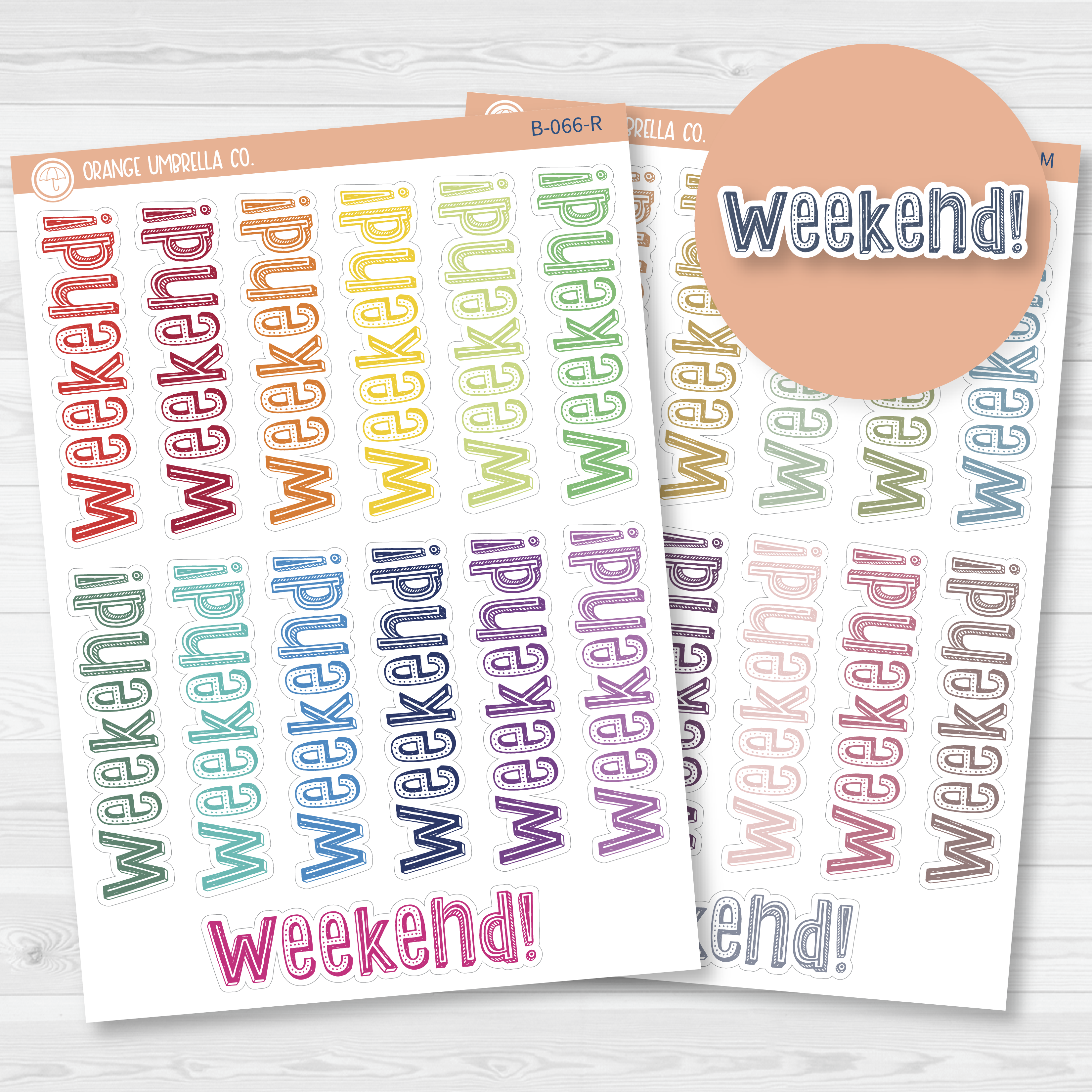 Weekend Banner Script Planner Stickers | B-066