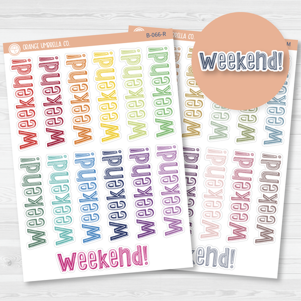 Weekend Banner Script Planner Stickers | B-066