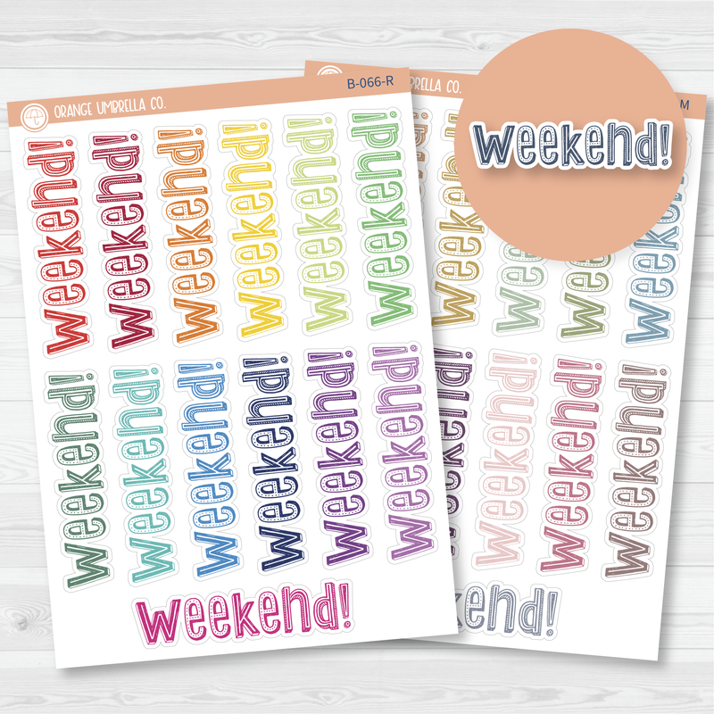 Weekend Banner Script Planner Stickers | B-066