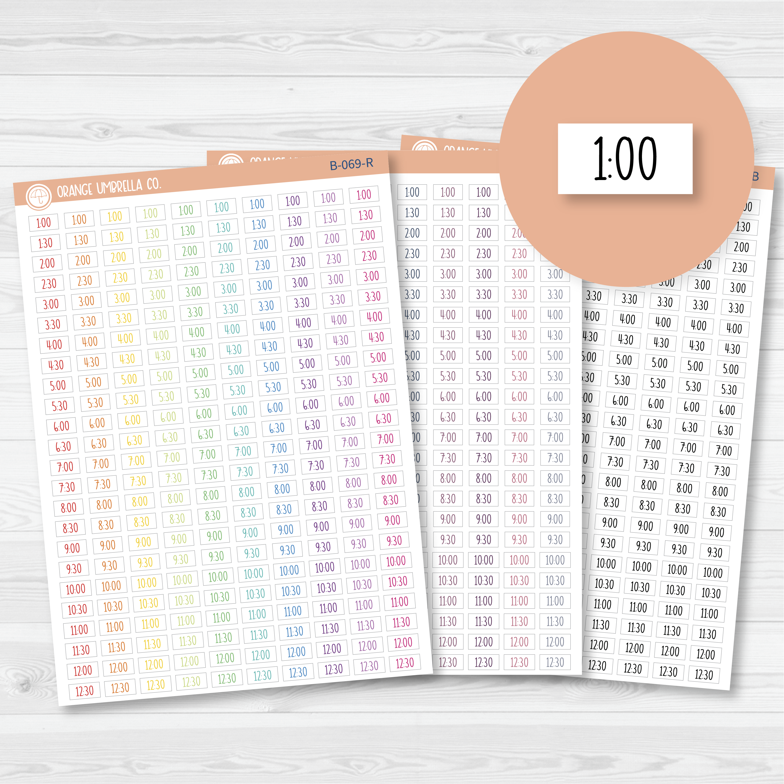 Time   Half Hour Script Planner Stickers | F3 | B-069