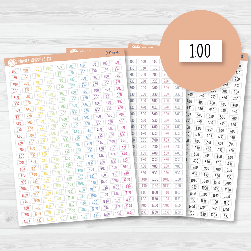 Time   Half Hour Script Planner Stickers | F3 | B-069