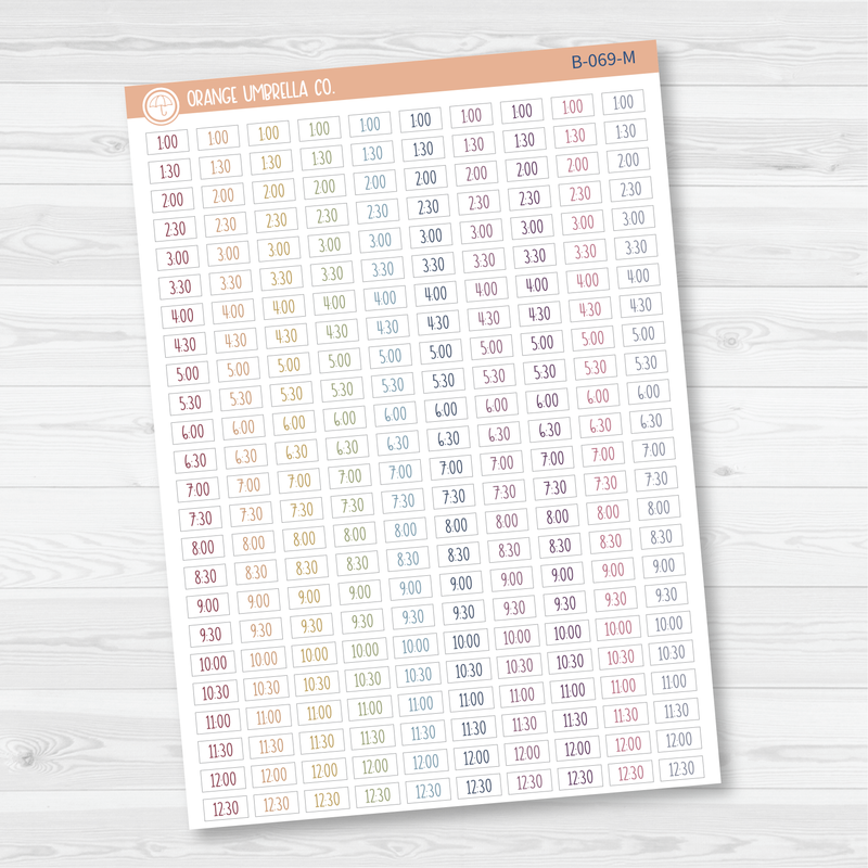 Time   Half Hour Script Planner Stickers | F3 | B-069