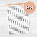 Time - Half Hour Planner Stickers | FSP Clear Matte | B-072-BCM