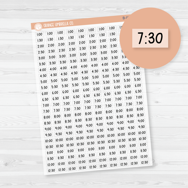 Time - Half Hour Planner Stickers | FSP | B-072-BCM