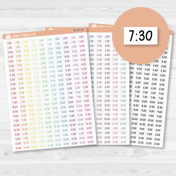 Time - Half Hour Saray Plans Script Planner Stickers | FSP | B-072 / 904-305-001L-WH