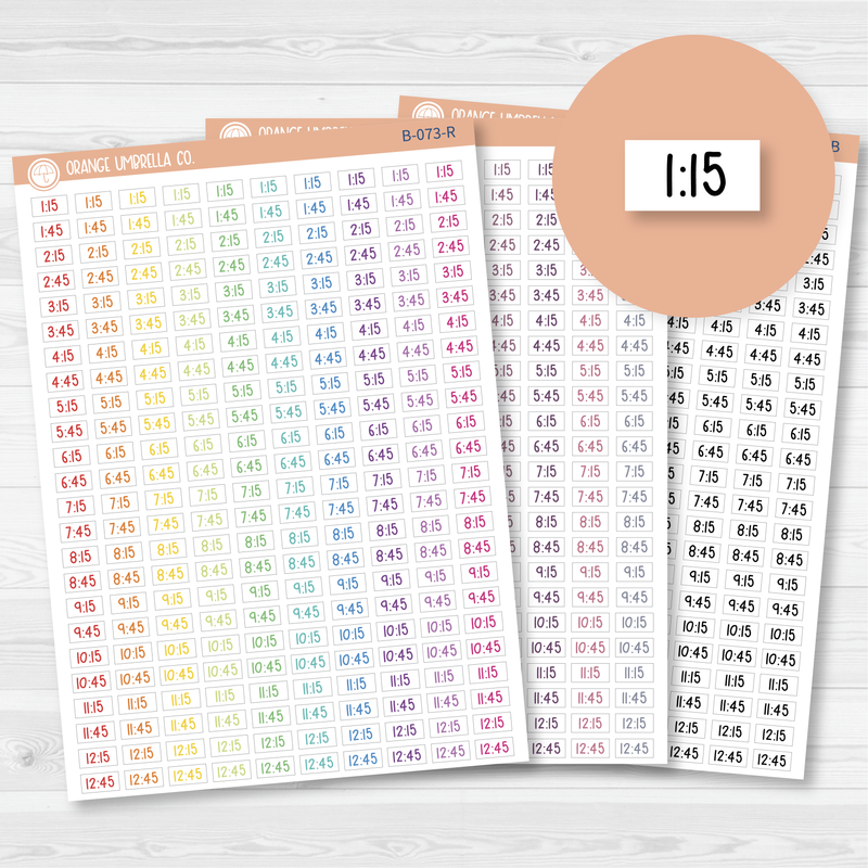 Time - Quarter and 3-Quarter Hour Saray Plans Script Planner Stickers | FSP | B-073