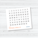 Days of the Week Stickers | Script Day Header Labels for Planners | F7 | B-075-B-076