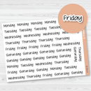 Days of the Week Stickers | Script Planner Headers | FJP | B-084-B