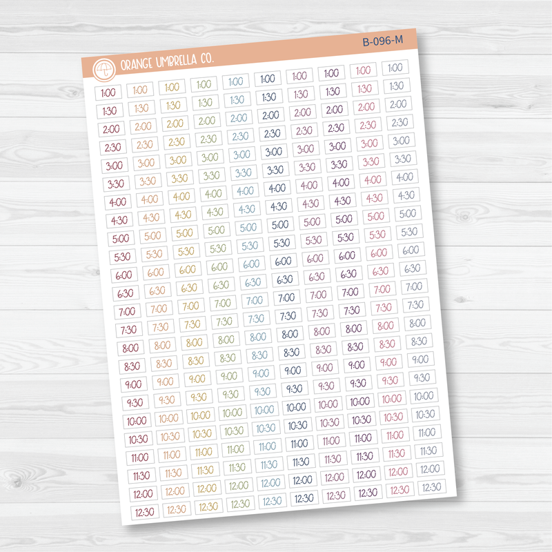 Time - 30 Minute/Half Hour Script Planner Stickers | FC12 | B-096